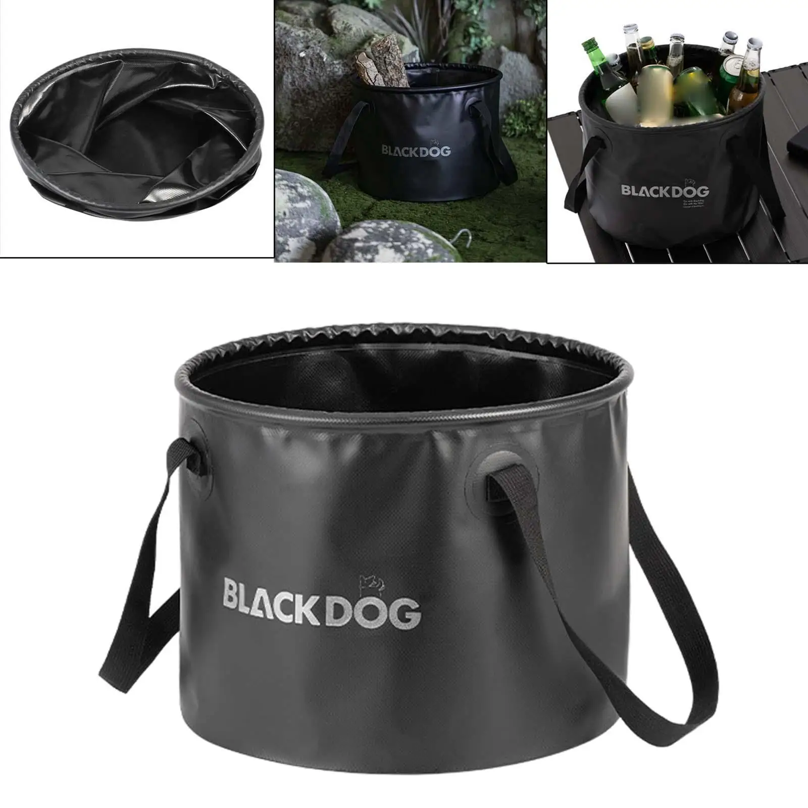 Foldable Round Bucket Portable with Handle 20L Mesh Basket for Gardening