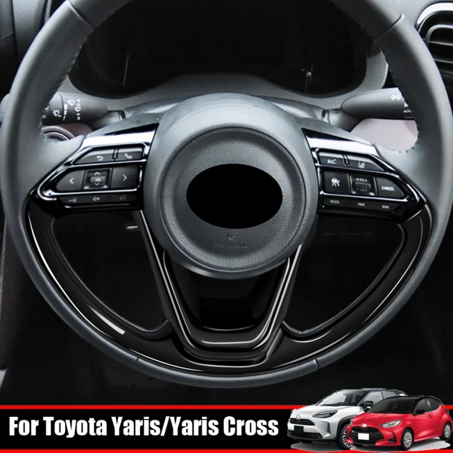 For Toyota Yaris /yaris Cross 2020 2021 Abs Carbonfiber Car Steering Wheel  Panel Cover Trim Decoration Frame Sticker Accessories - Interior Mouldings  - AliExpress