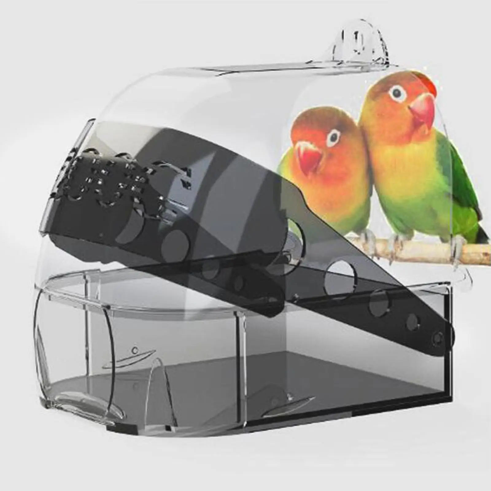 Bird Bath Box Hanging Cage Shower Box Feeder Bathing Tub for Parrots Pet Canary Accessories