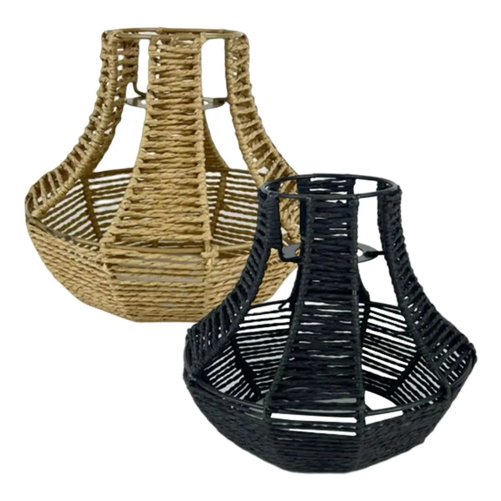 Woven Pendant Lamp Shade Paper Rope Lampshade for Balconies, Cafes, Hotels, Bars Easy Installation Pastoral Durable Elegant Look