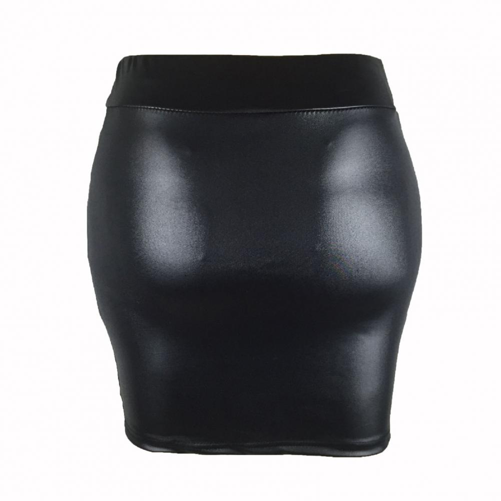 Title 13, Faux Leder Frauen Mini Rock Sexy Hohe Taille Bo...