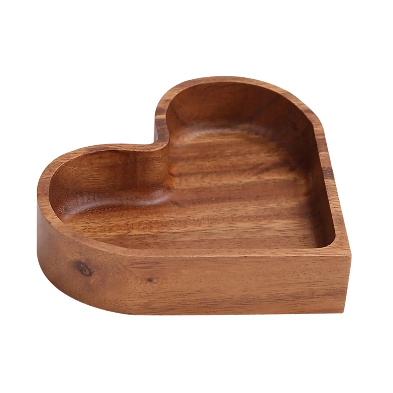 Wooden Serving Tray Versatile Farmhouse Decor for Bathroom, Outdoors Breakfast Tray Heart Shaped Plate Unique Heart Shaped Tray
