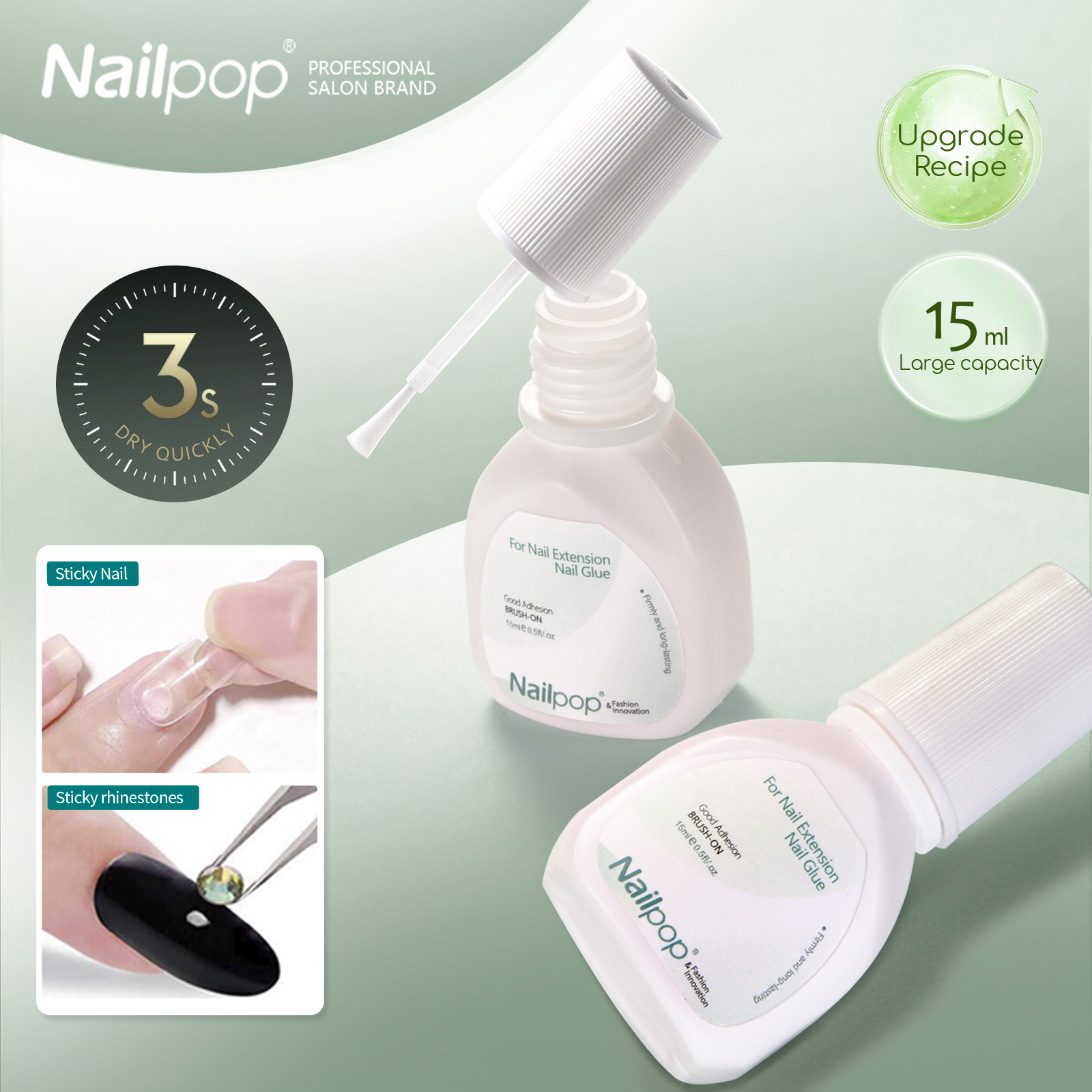 Best of NAILPOP Brush On Nail Glue For Press On Acrylic Artificial Nail Tips Extra Strong Adhesive Professional Fast Drying Glue 15ml Reviews & Tips