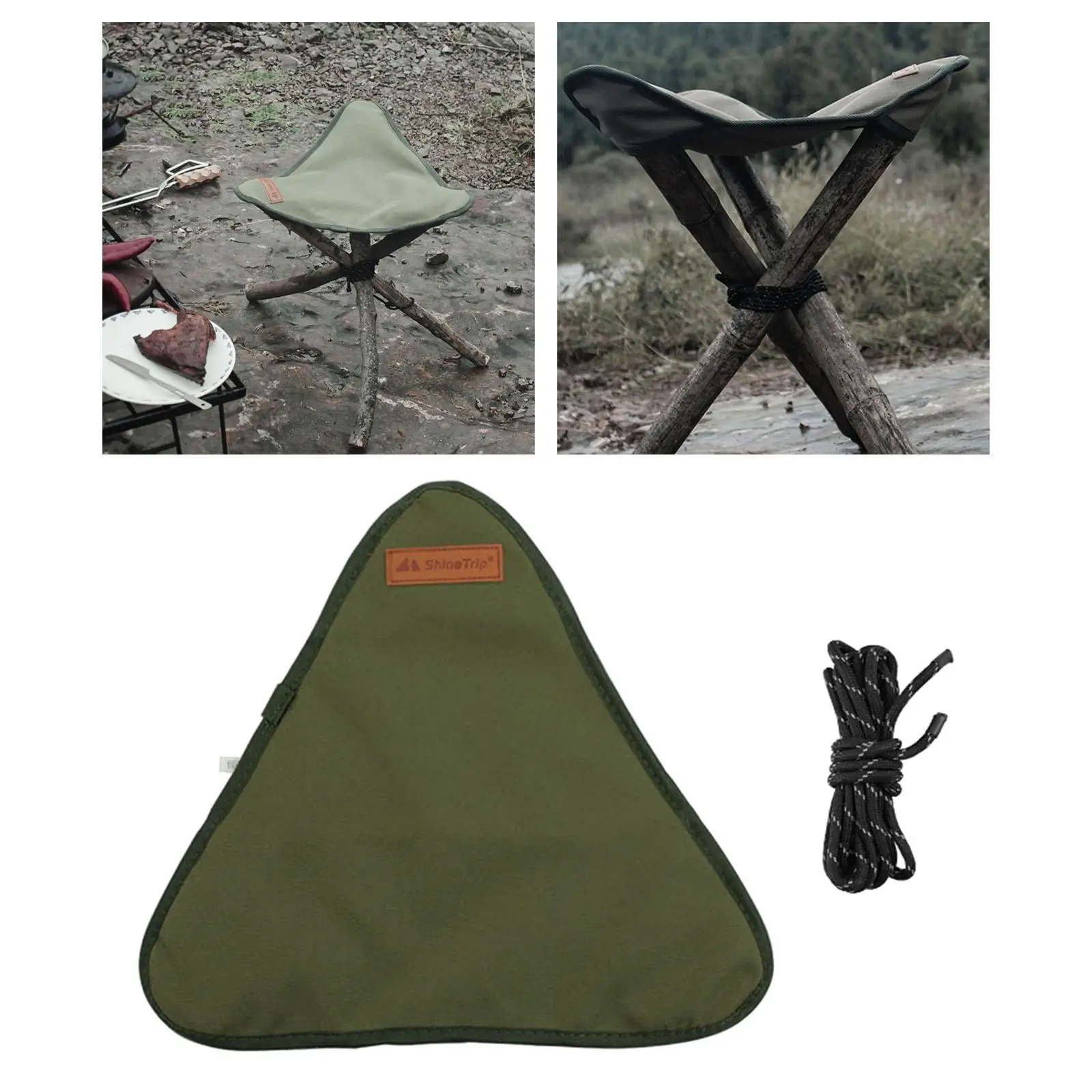 Triangle Stool Cloth Outdoor Tools Oxford Cloth Slacker for Camping Picnic