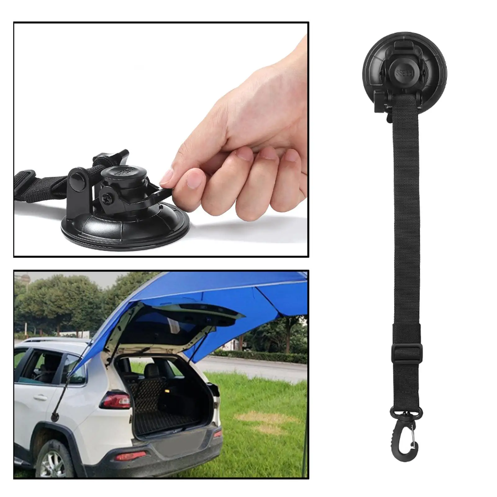 Heavy Duty Strong Suction Cup Anchor with Securing Hook Strap for Car Cover