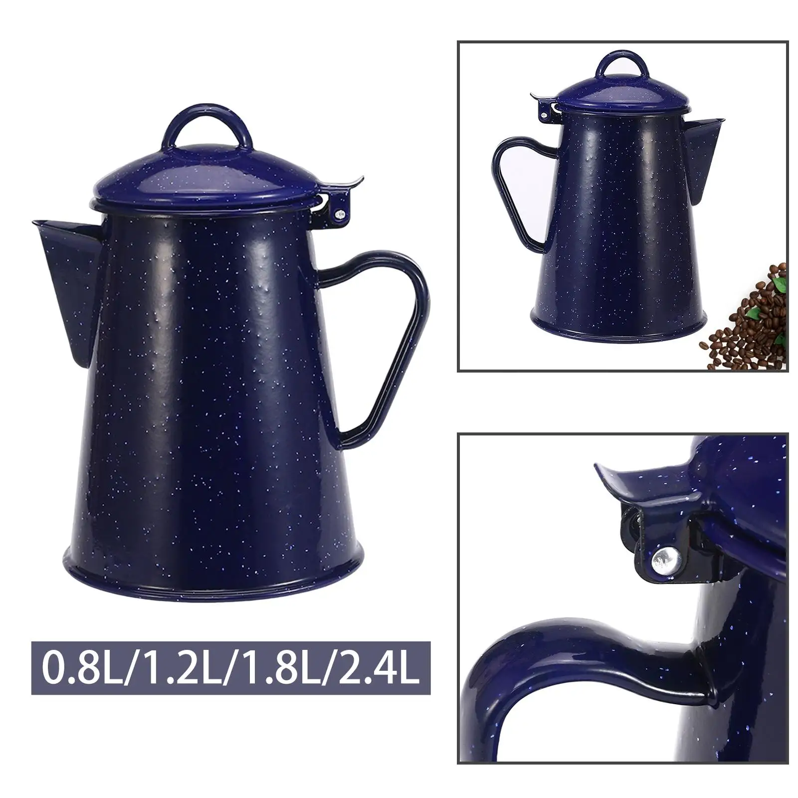 Enamel Coffee Kettle Cold Water Tea Pot Heat Resistant Safety Milk Beverage Dispenser Water Kettle for Home Office Party Kitchen