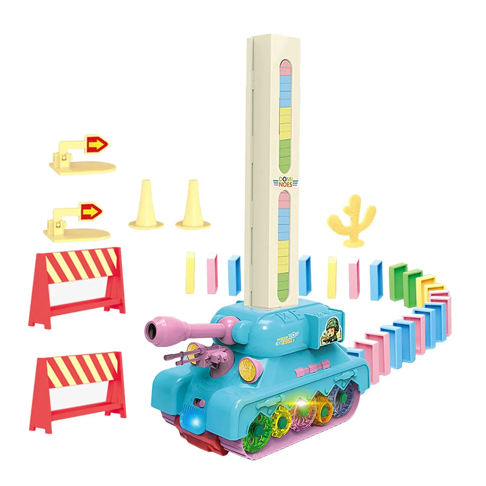 Electric Tank Blocks Toys Automatic Rally Tank Toys for Girls Holiday Gifts