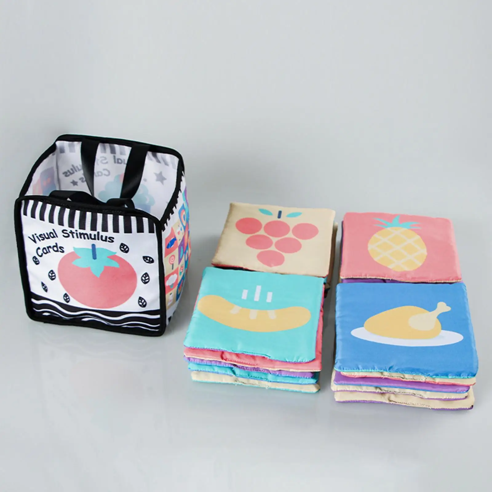 Soft Flash Cards Toys Learning with Storage Bag for Travel Outdoor Toddlers