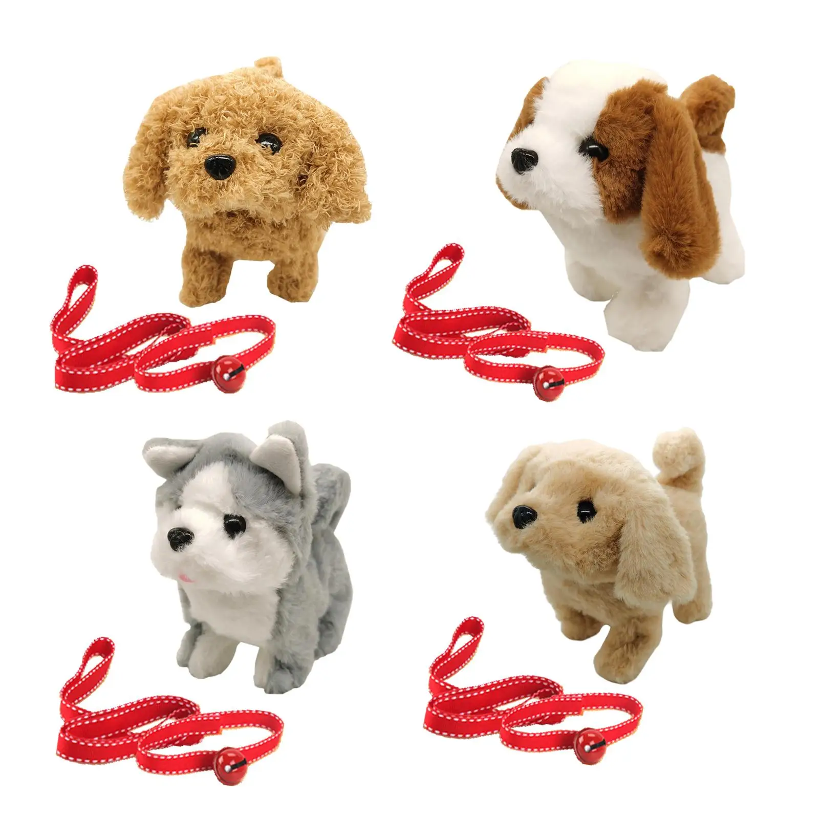 2x Electronic Plush Dog Interactive Vivid Toy for Kid`s Christmas Gift