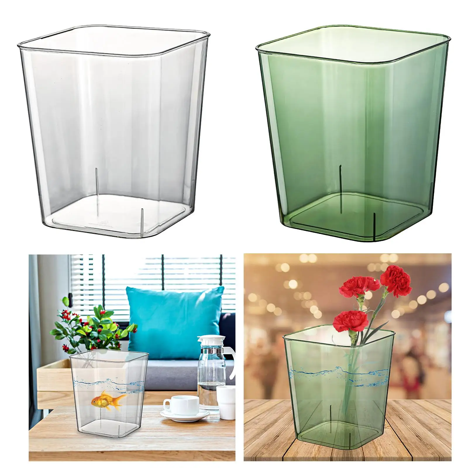 Multipurpose Trash Can Storage Box Large Capacity Decorative Visible Wastebasket Waste Container for Kitchen Car Bathroom Indoor