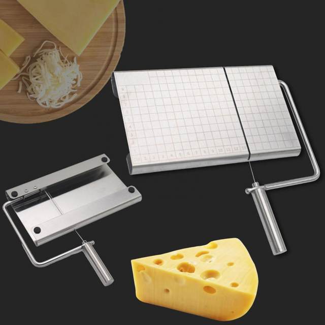 YEmirth Cheese Slicer with Wire for Block Cheese, Adjustable Cheese Cutter  Board with 6 Replacement Wires,Stainless Steel Precise Scale for Clear Cuts