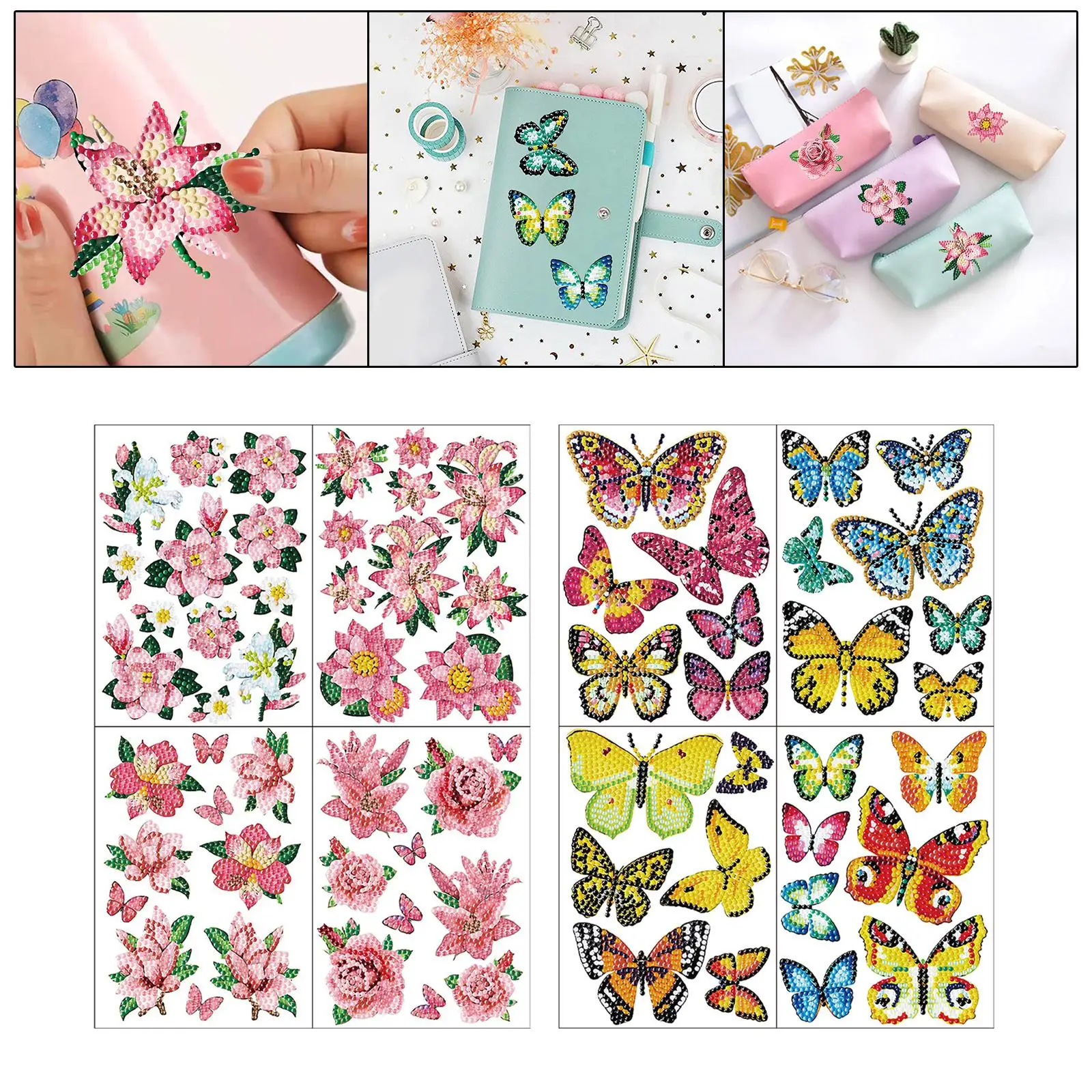 5D DIY Diamond Painting Stickers Set Supply Embroidery Kit Gift for Birthday Kids