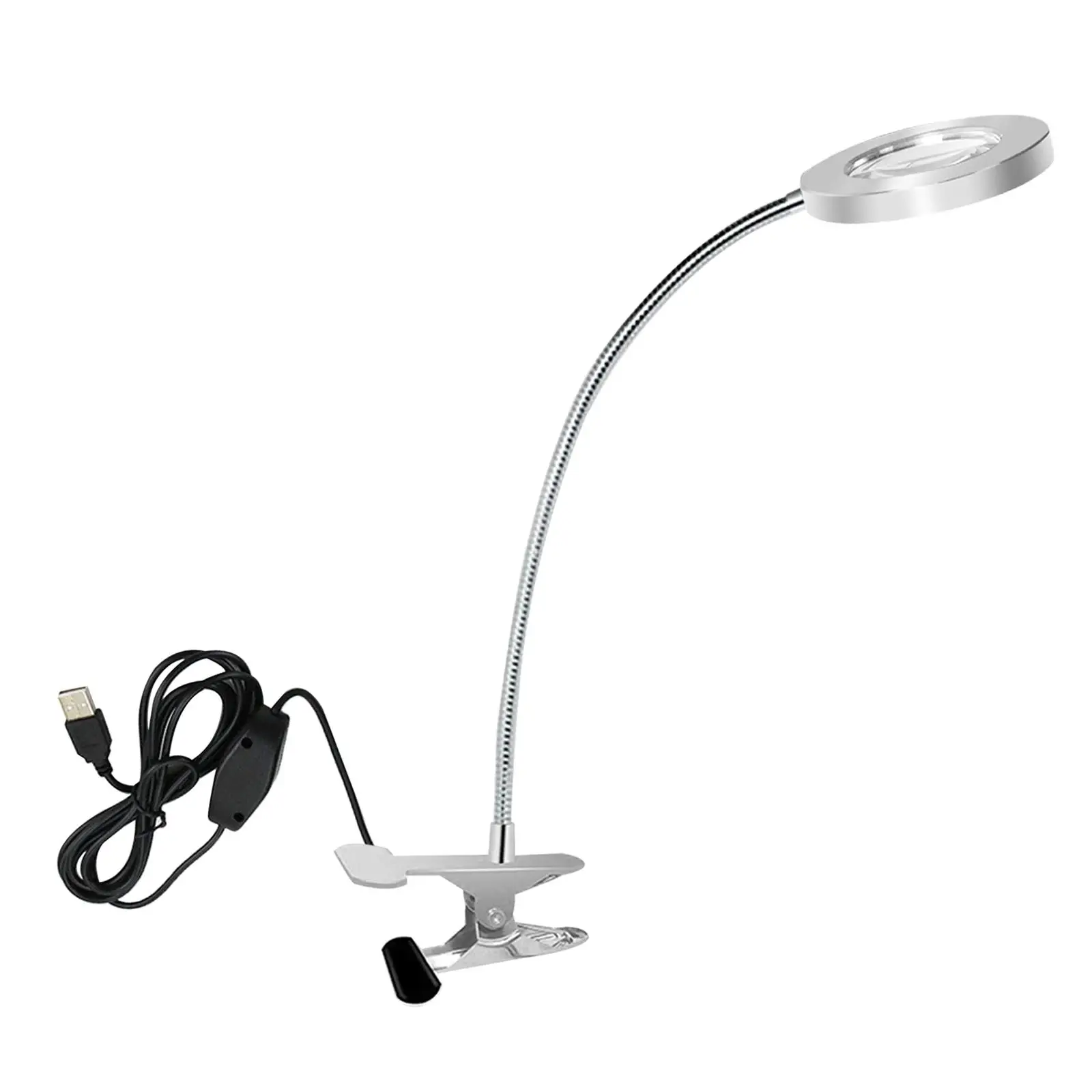  Light USB Light Lamp with Clamp Swivel Arm Desk Light Folding Gooseneck Adjustable for  Manicure Makeup Reading 