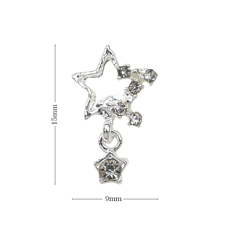 Description Picture 6 of item10pcs Silver Pentagram Star Nail Art Charm Super Shiny Pendant Nail Dangle Luxury Nail Decoration Glitter Supplies Manicure