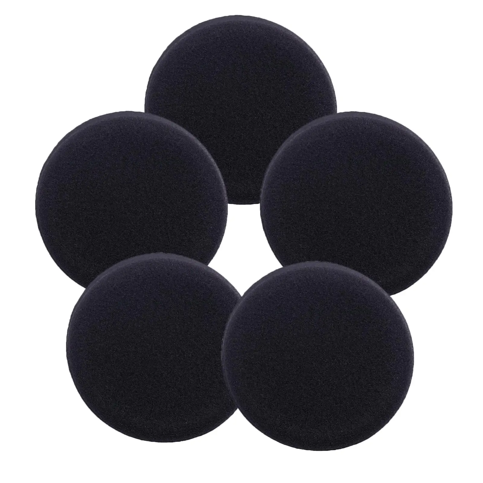 5Pcs Waxing Pads for Vehicle Buffing Sponge Pads Cleaning Tool Round Black