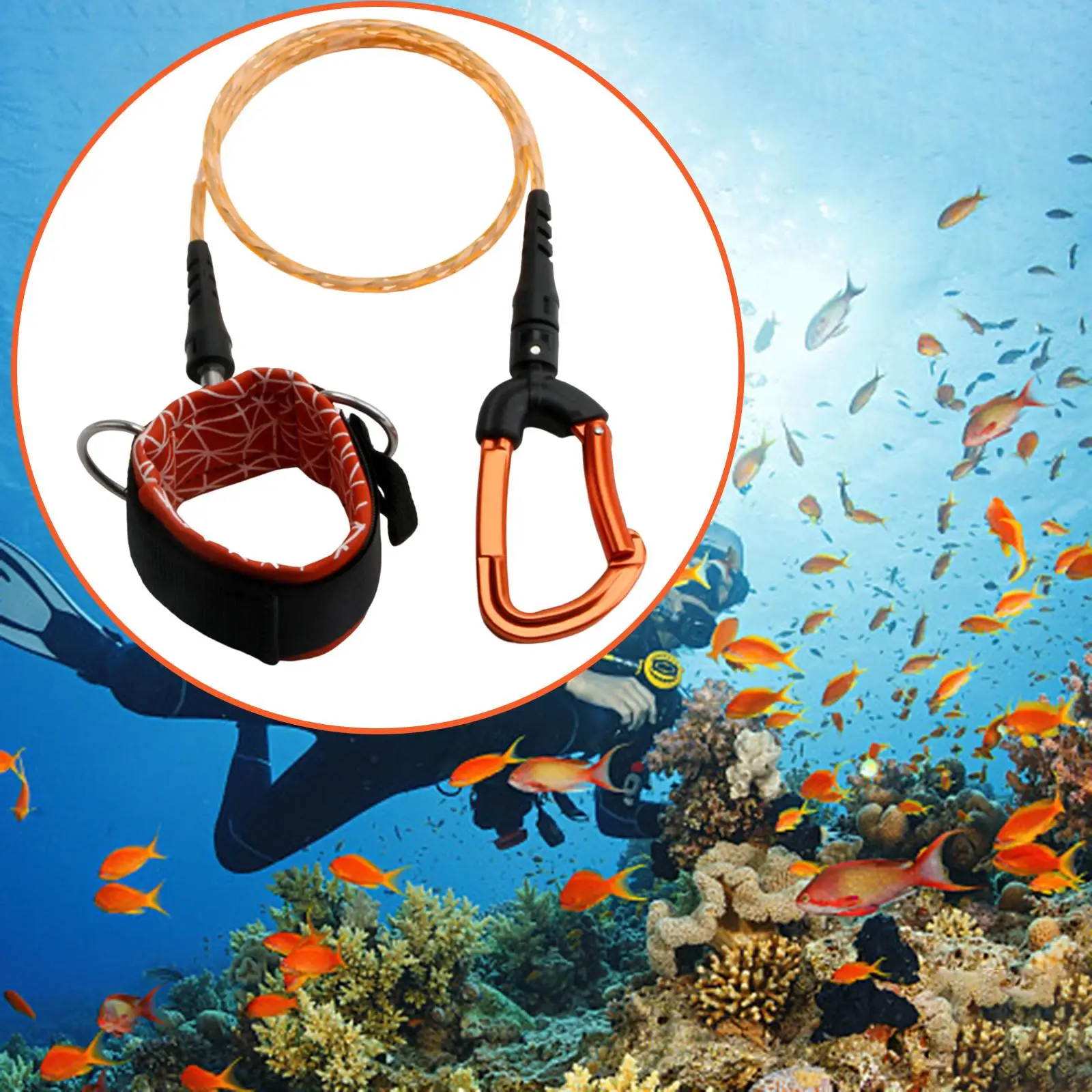Freediving Lanyard Durable Anti Lost Safety Cable Scuba Diving Rope for Snorkeling Freediving Underwater Sports Gear Accessories