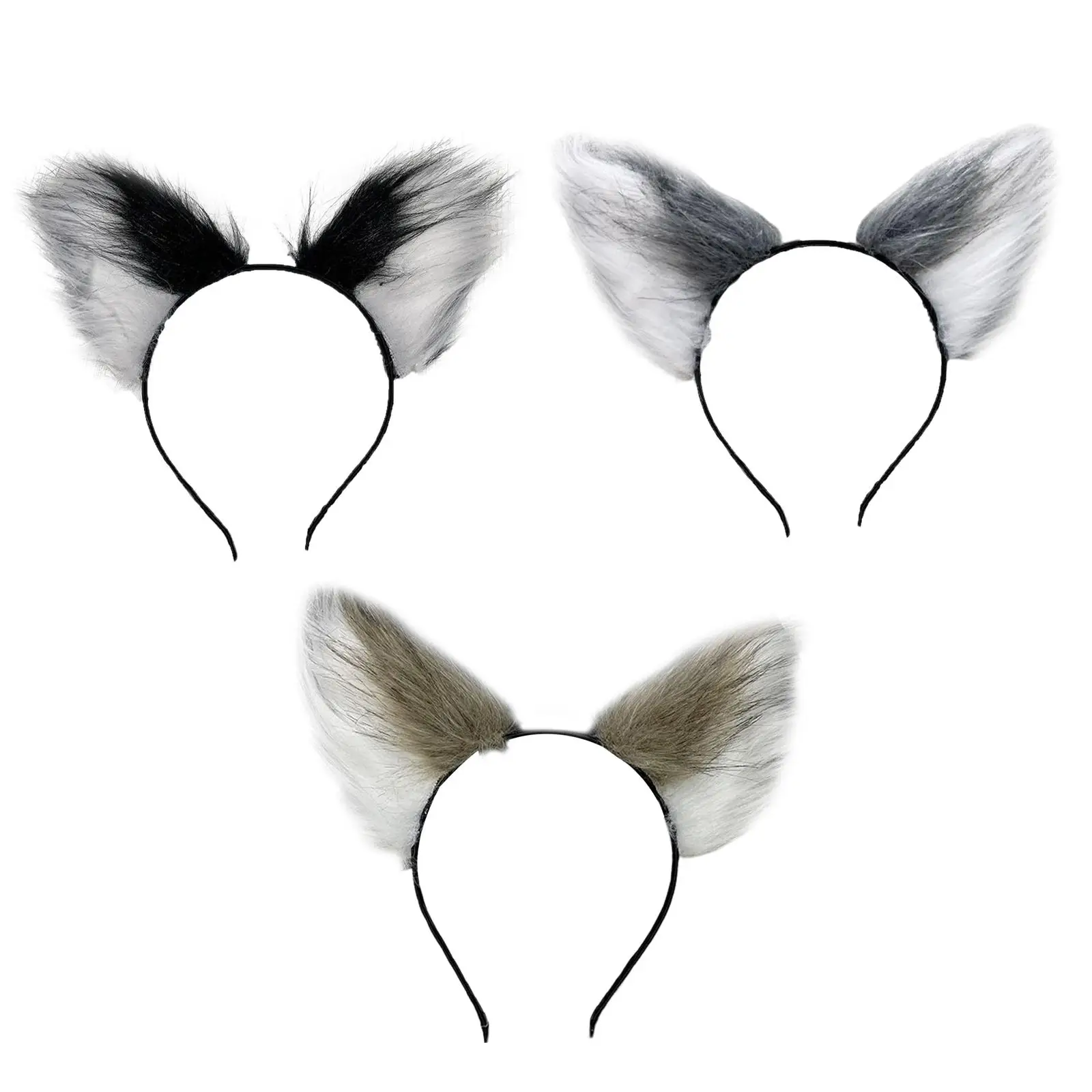 Furry Animal Cat Fox Ear Hair Hoop Fashion Hairband Cute Lightweight Headwear Hair Headband for Birthday Party Festival Holidays