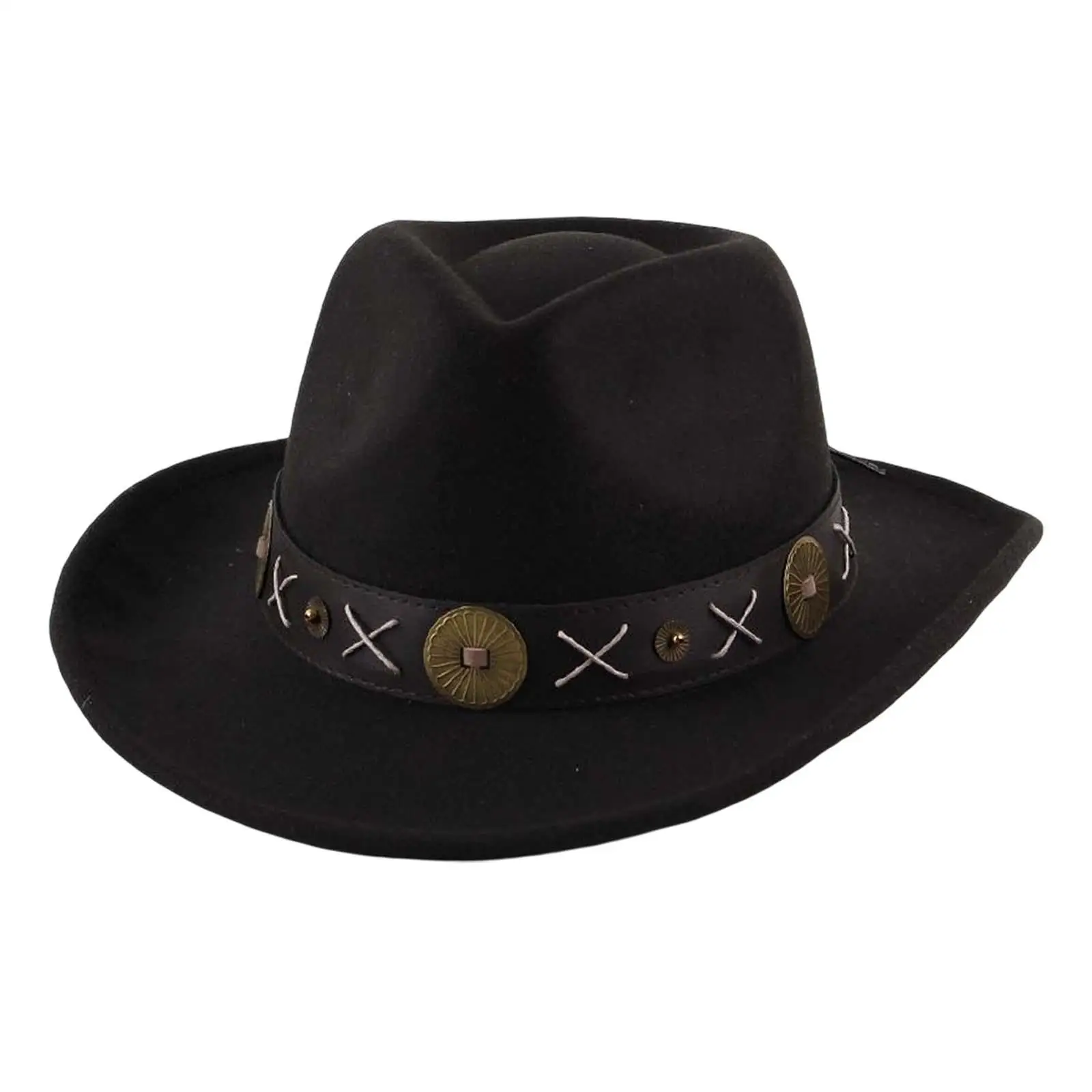 Cowboy Hat Novelty Comfortable Decor Sunhat Breathable Wide Brim Casual Cowgirl Hat for Women Men Travel Carnival Party