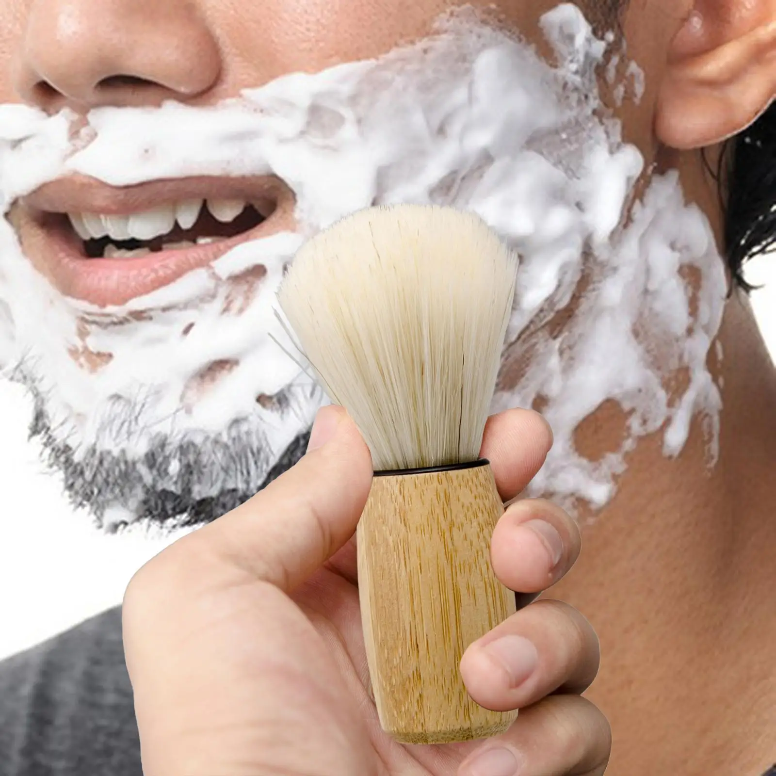 Men`s Shaving Brush Fast Lather Grooming Wet Shave Hair Beard Shaving Brush for Personal and Professional Shaving Dad Boyfriend