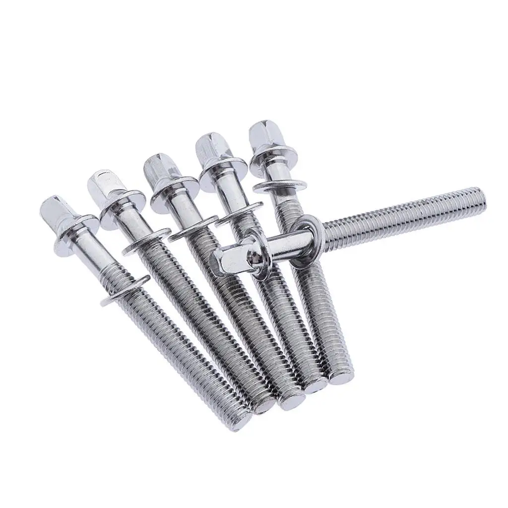 6pcs  Drum Tension Rods With Washers For Tom Snare Drum Accessory