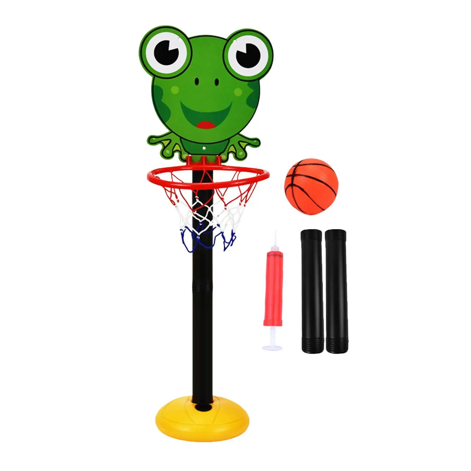 Portable Basketball Hoop Stand Adjustable and Ball Game Animals Sport Board with Net for Kids Toddler Children Yard Play