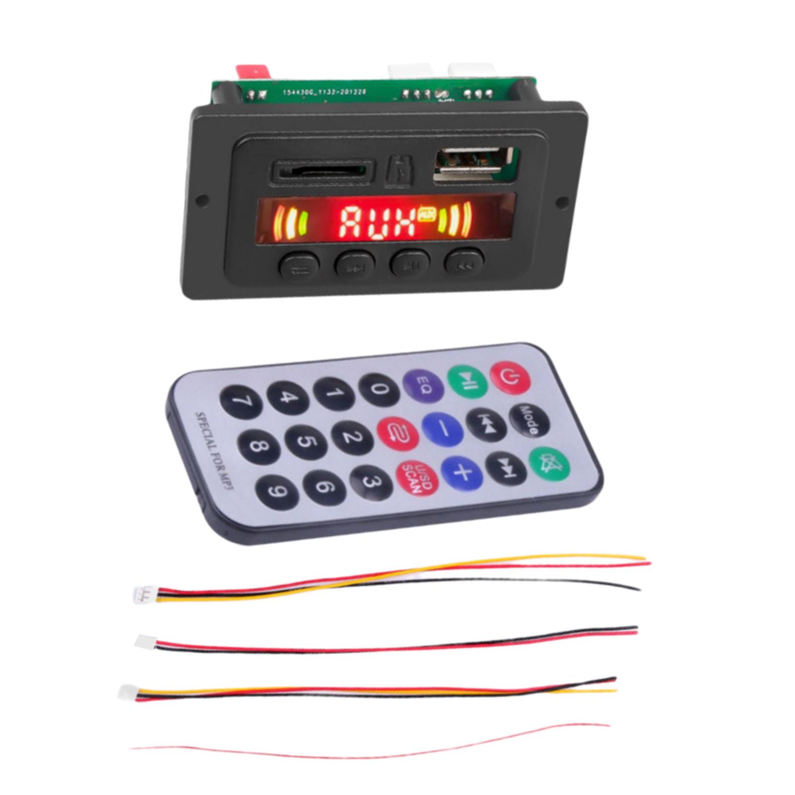 Audio Decoder Board Module/ MP3 Player 5V 12V Digital LED Display/ Wireless Bluetooth Audio Remote Module for Speaker.