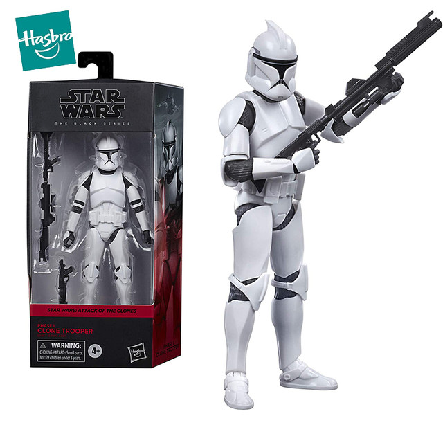 Original Hasbro Star Wars The Black Series Action Figure Phase I Clone  Trooper Scale The Clone Wars Toys for Boys Collectible