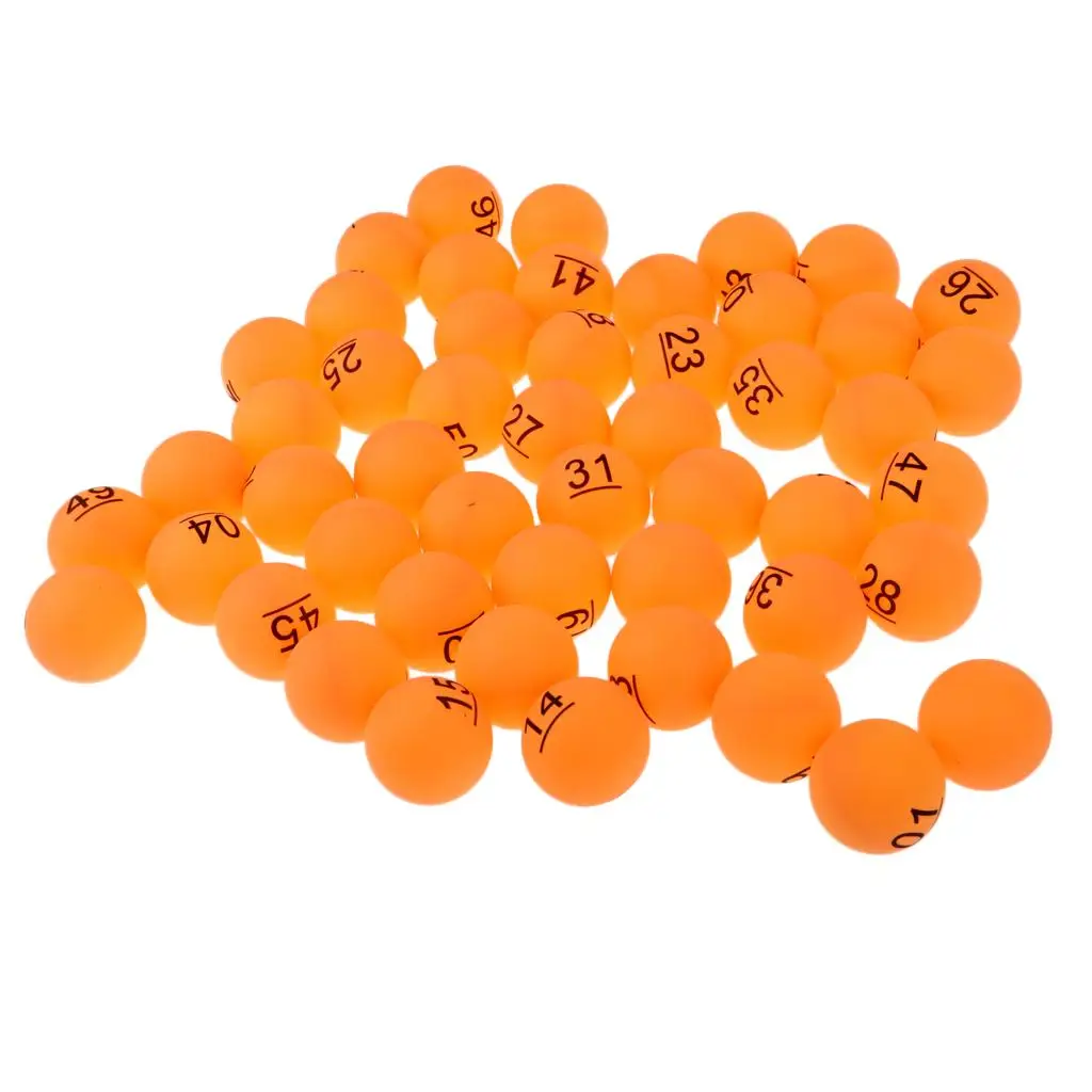 50Pcs Table Tennis Ball Lucky Dip Gaming Lottery Washable No.1-50