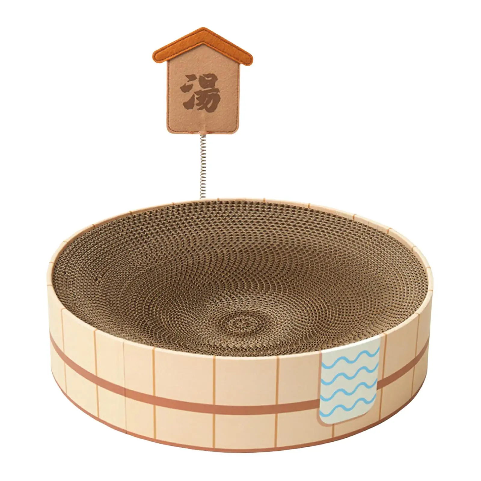 Round Corrugated Scratch Pad Lounge Bed for Small Medium Large Cats Kitten