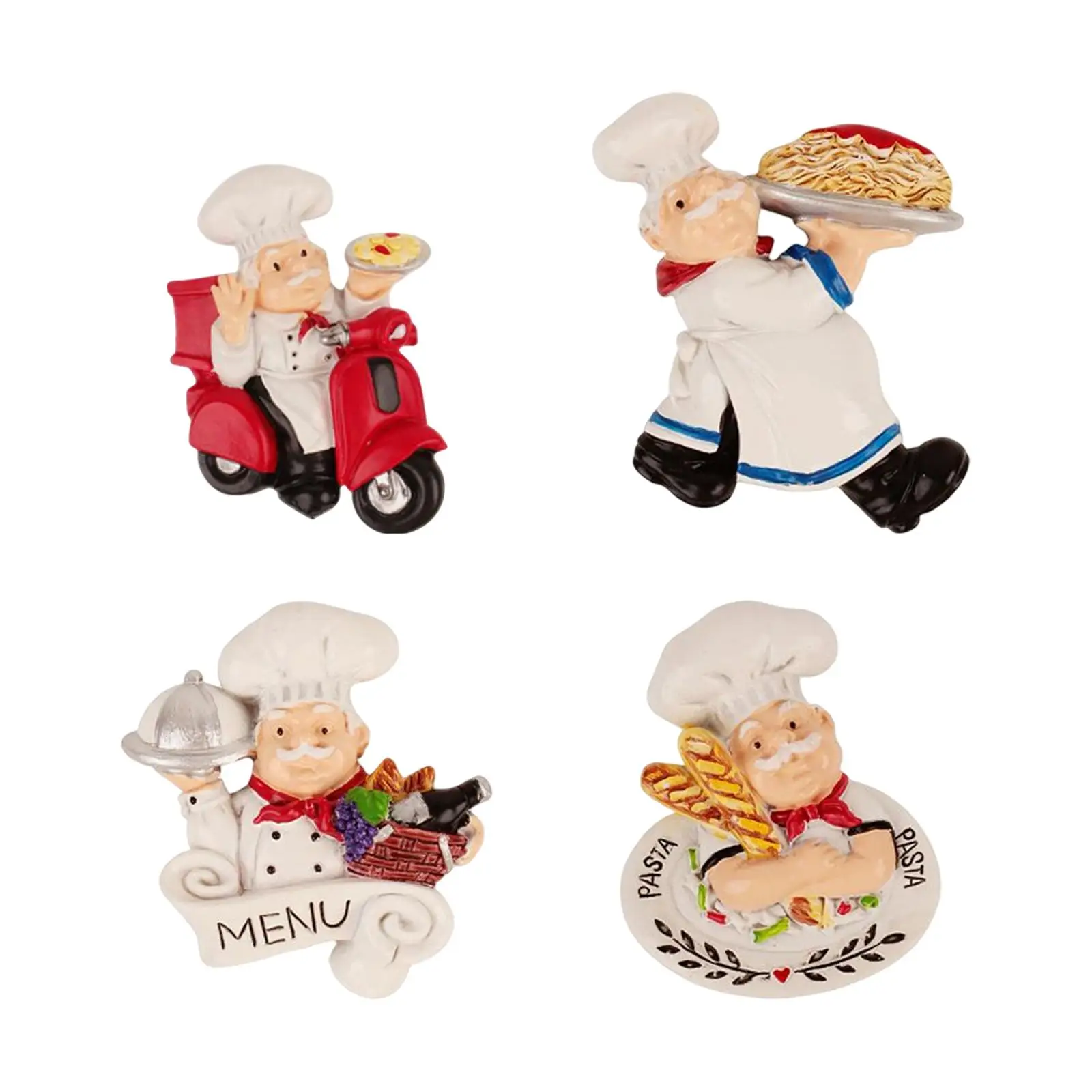 Chef Figurine Statue Fridge Magnet Funny Resin Decoration 3D Refrigerator Magnets Sticker for Home Decor Maps Kitchen