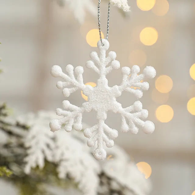 Plastic Christmas Pendant White Mini Snowflake Angel Winges Elks