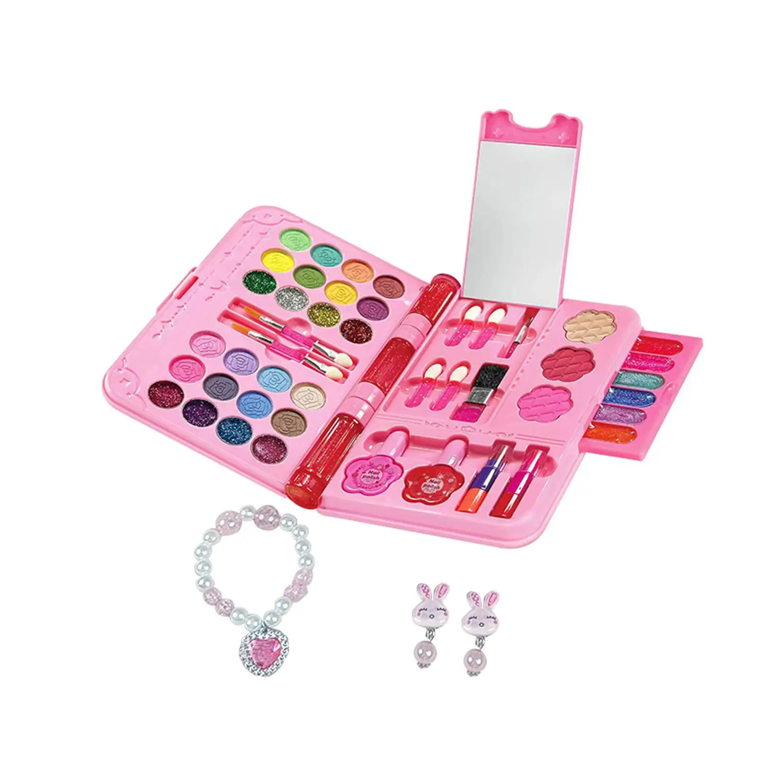 Children Makeup Playing Box Vanity Set Girls Toy Portable Role Playing Toy Cosmetic Toy Beauty Set for Kids Girls Birthday Gifts