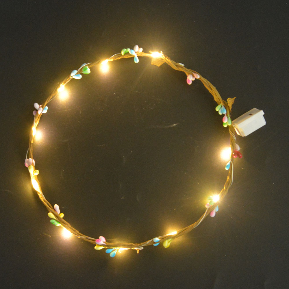 Girlande Krone Blume Stirnband Leuchten Neon Kranz Haarband Cosplay Geburtstag Glow Party Supplies Hochzeit Festival – Detail 1