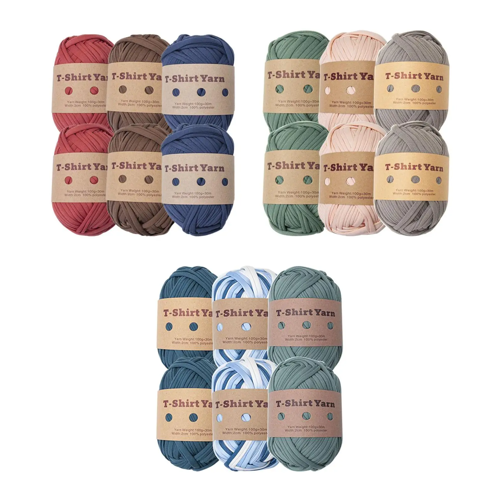 6 Pieces T Shirt Yarn Soft Bag Making Supplies for Baskets Pillow Crochet