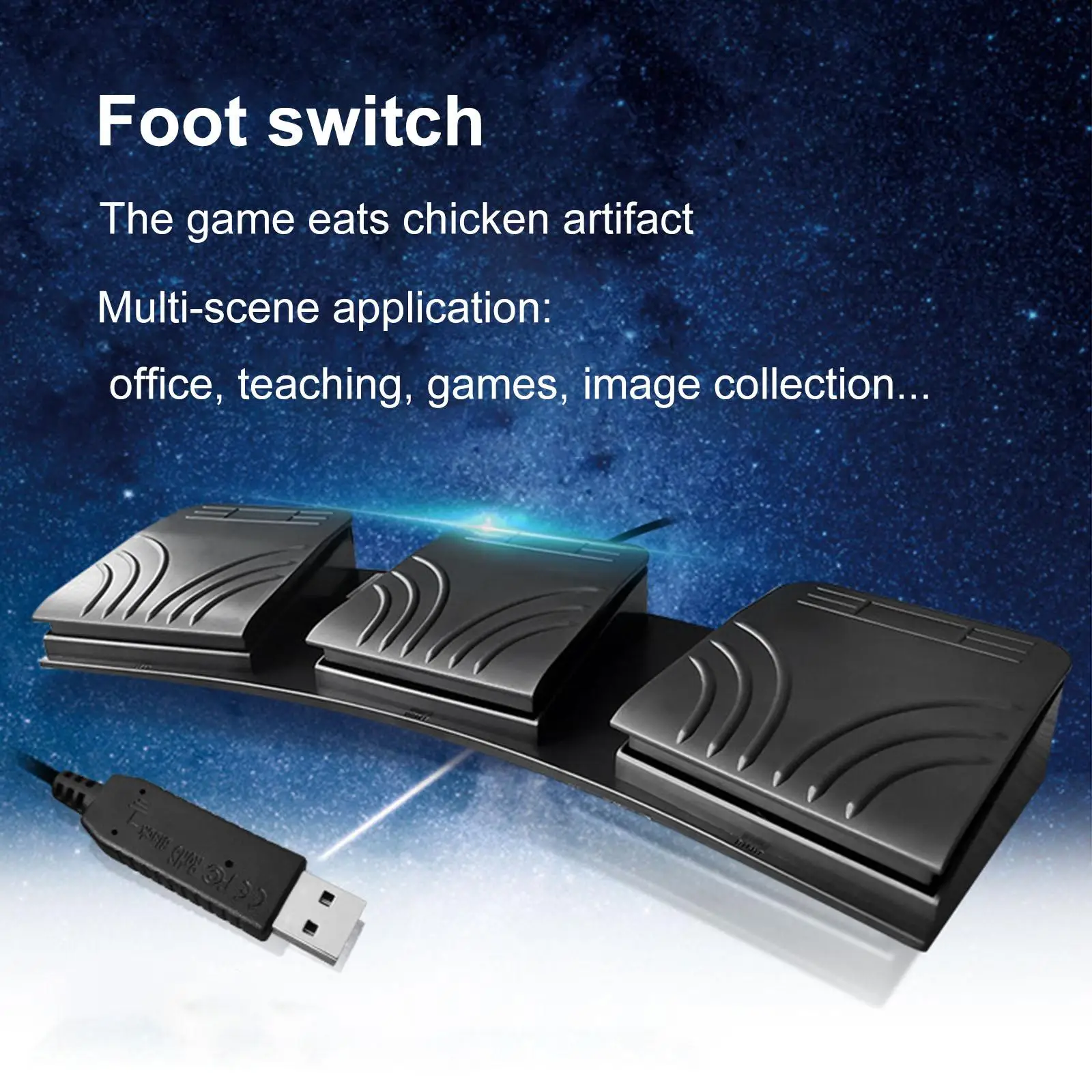 Upgraded USB Foot Pedal PC Triple Foot Switch Keyboard Action Switch Pedal Switch Control for PC Laptop Mouse Keyboard