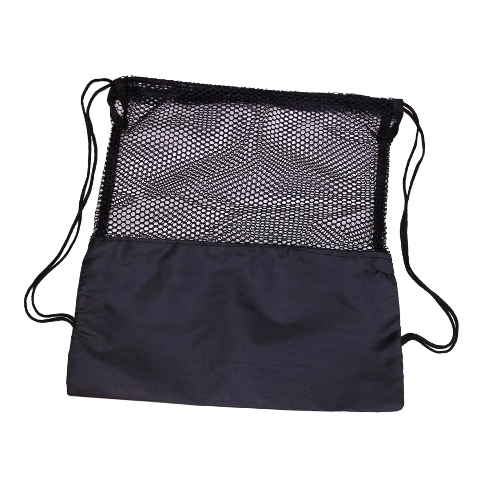 Basketball Mesh Bag Rucksack Wear Resistant Drawstring Backpack Sports Ball Carry Bag for Softball Yoga Swimming Traveling Dance