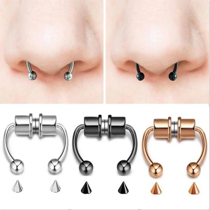 Fake Magnetic Horse Shoe Nose Rings Faux Septum Rings Fake Piercing Clip  Titanium Nose Ring Hoop Gift For Women Gift - Piercing Jewelry - AliExpress