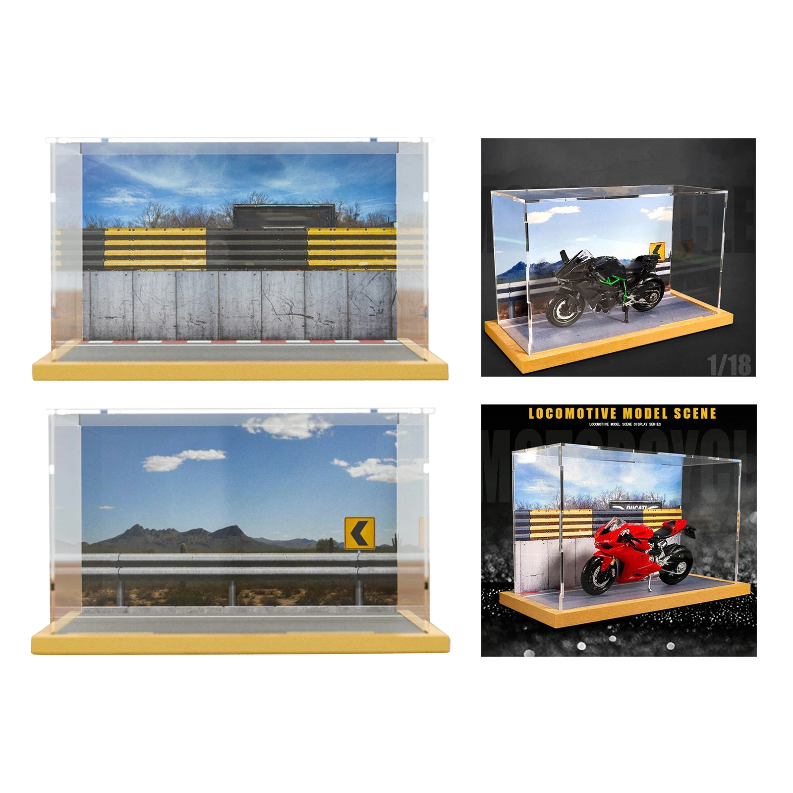1:18 Scale Locomotive Model Display Case Toy Simulation Parking Table Decor