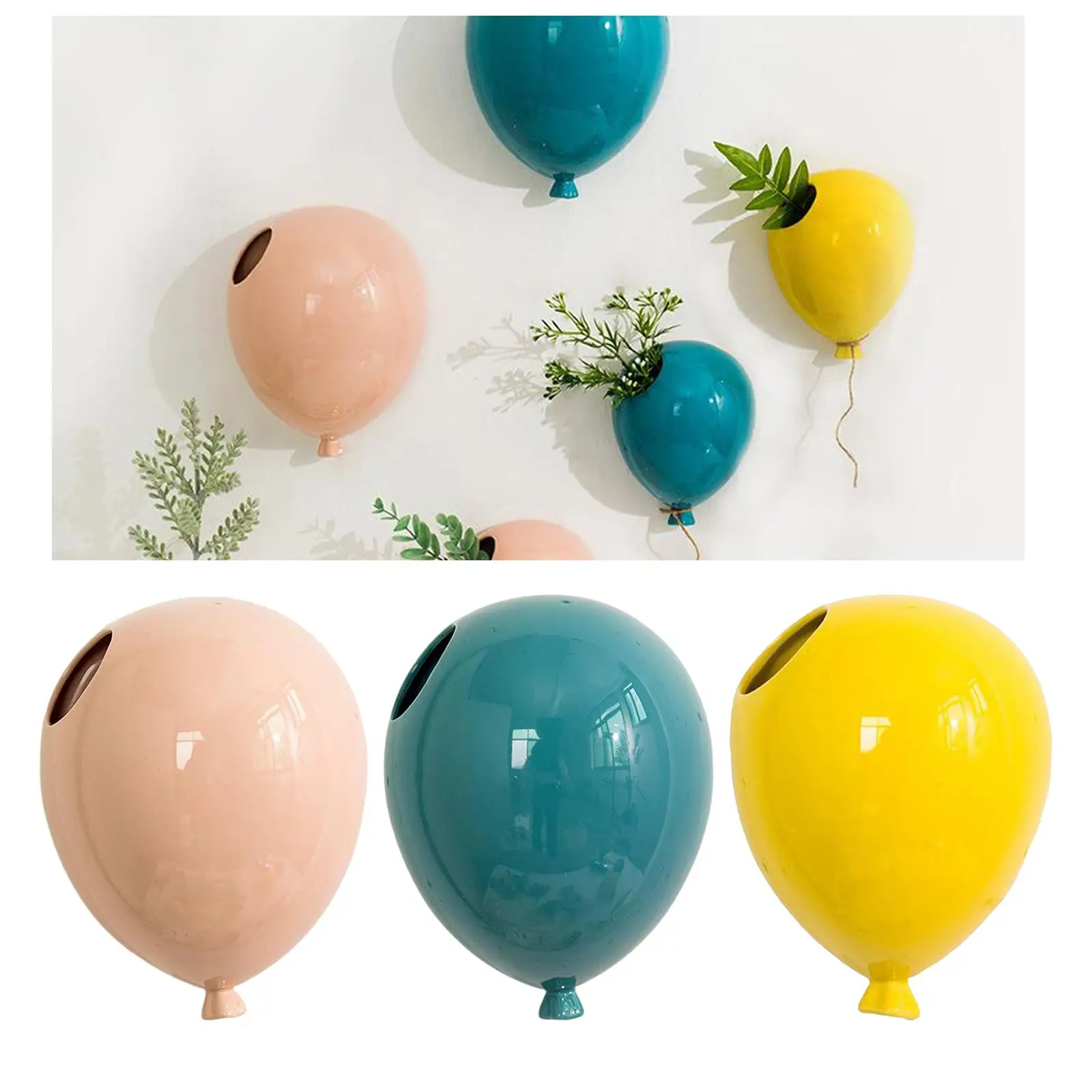 Creative Ceramic Balloon Hanging Flower Pot Living Room Flower Vase