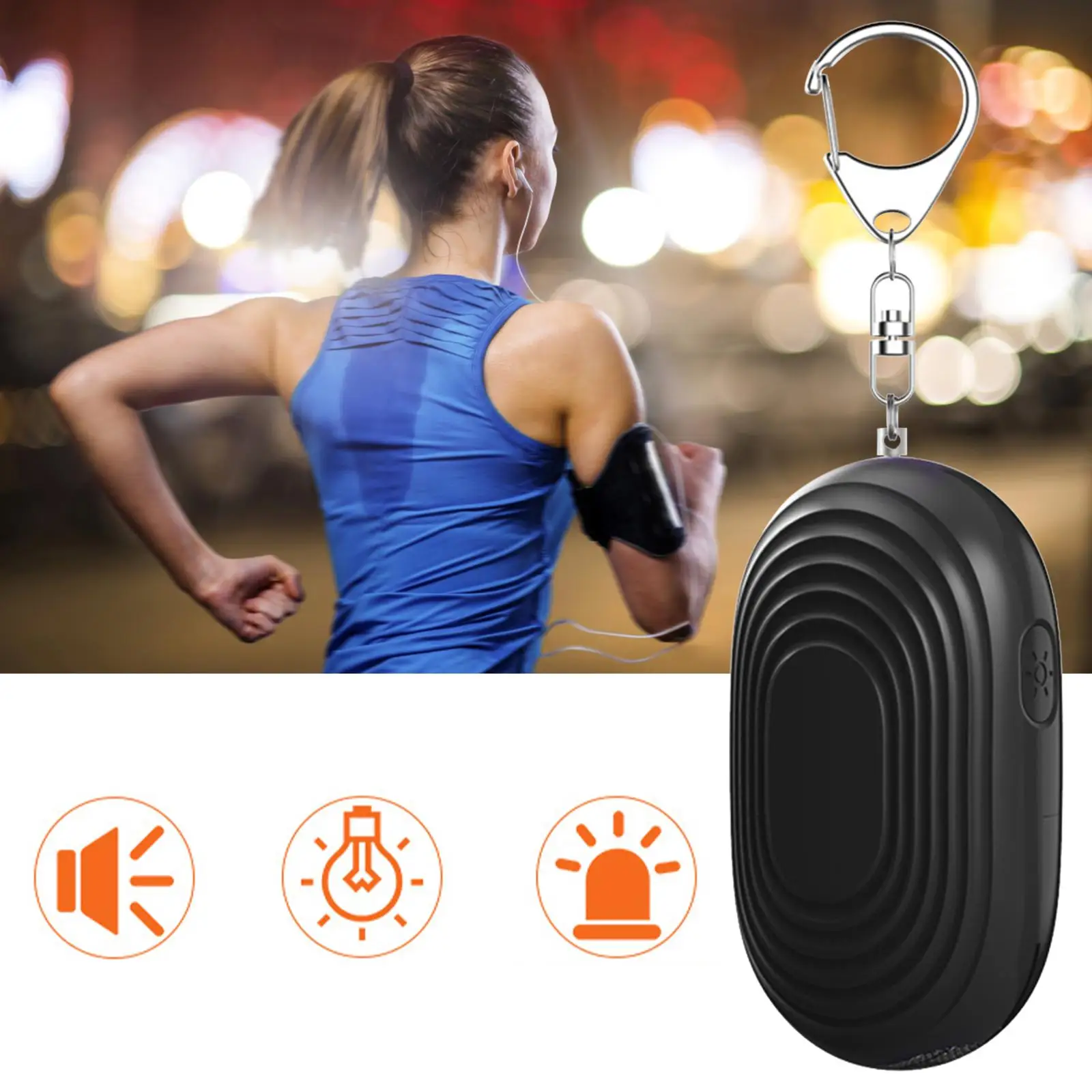 Safe Personal Alarm with LED Night Light 120dB Loud Emergency Alarm Keychain for Women Elderly Night Running Camping Traveling