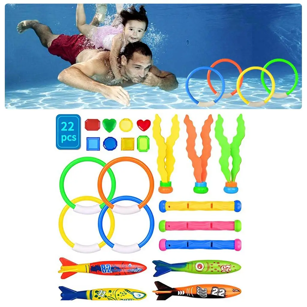 Underwater Diving Toys 22pcs/kit Swimming Pool Toy Game Kids Summer Gift