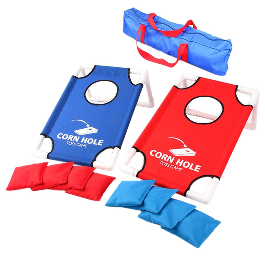 Folding CORNHOLE BOARDS BEANBAG TOSS GAME SET Corn Hole Toy for Families Kids