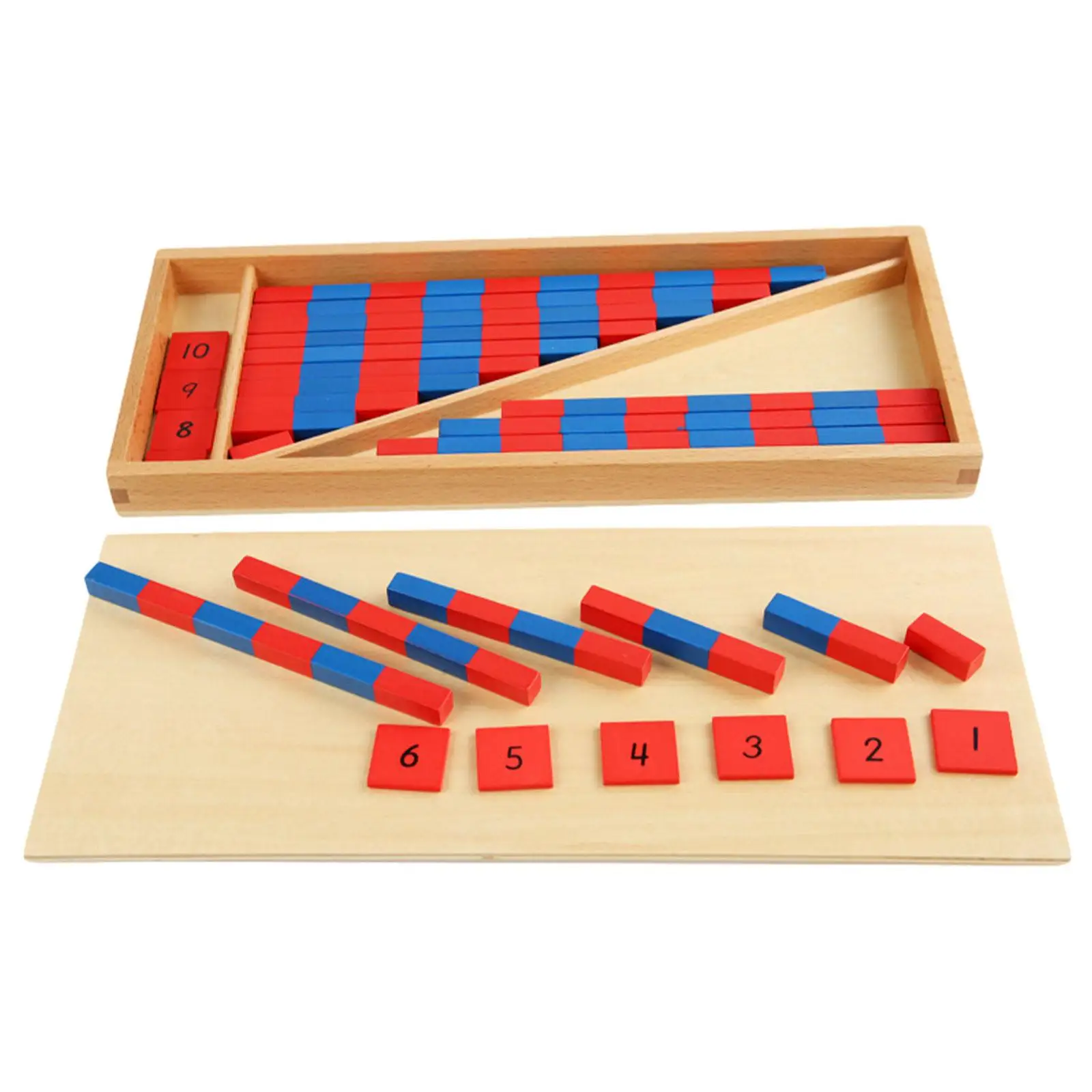 Montessori Numerical Rods Learning Bars Counting Rods Wood Matching Game Multipurpose Math Toys for Daycare Holiday Toddlers