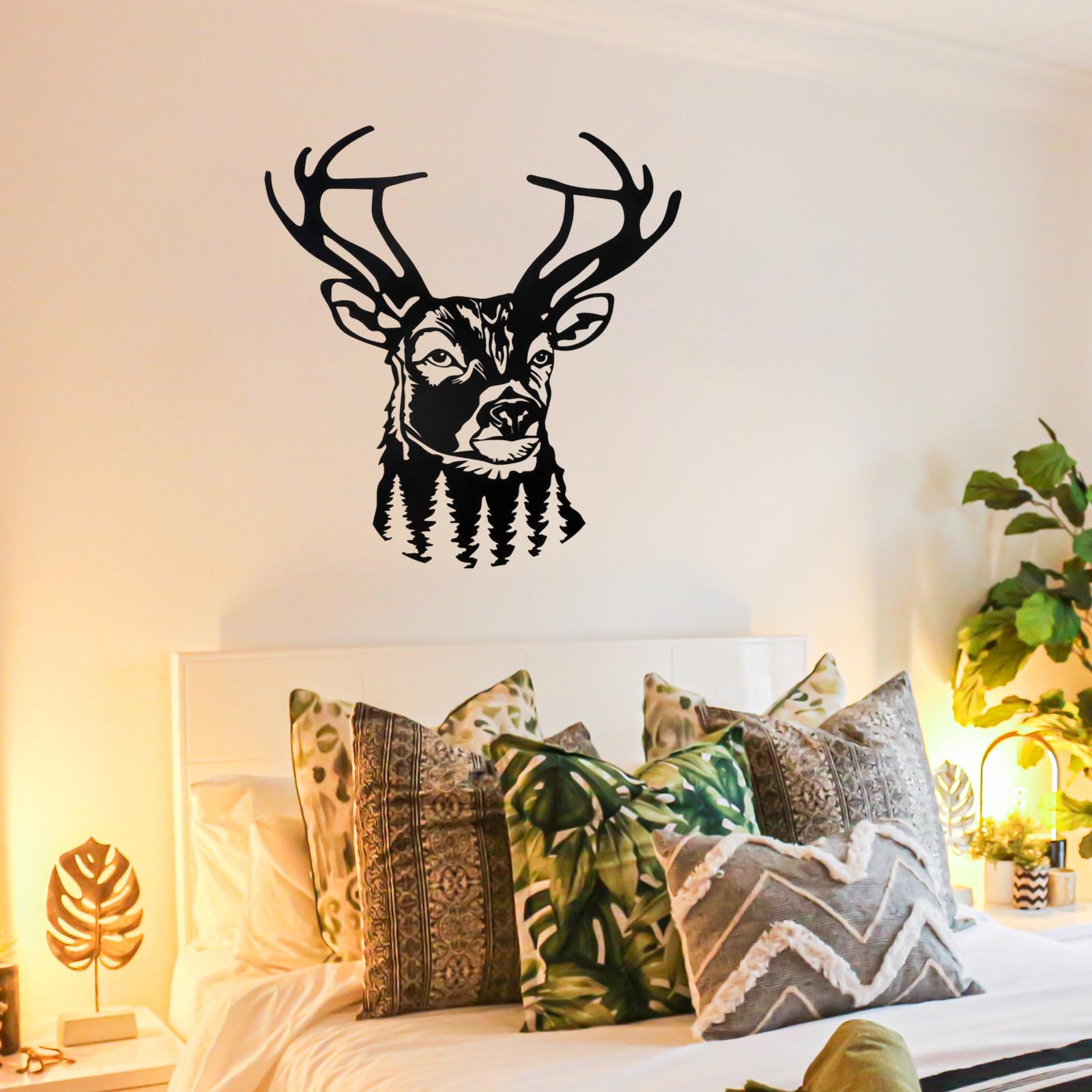Country Deer Stag Head Statue Wall Mount Handmade for Bar Display Decorative