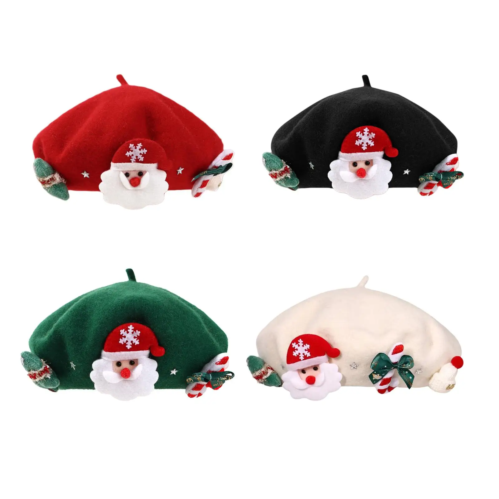 Christmas Beret Hat Winter Cap Lady French Beret Beanie Chic Comfortable Decor Painter Hat New Year Traveling Outdoor Party