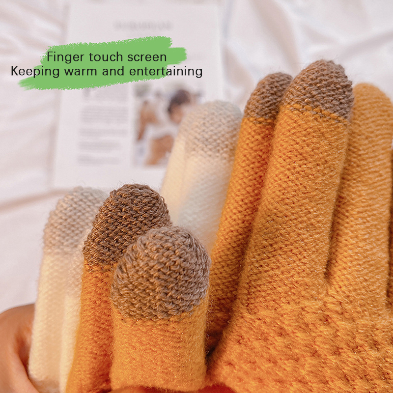 1 Paar Frauen Touchscreen Winter handschuhe Herbst Winter warme dicke Handschuhe Touchscreen Ski handschuhe lässig wind dichter Handschuh – Detail 3