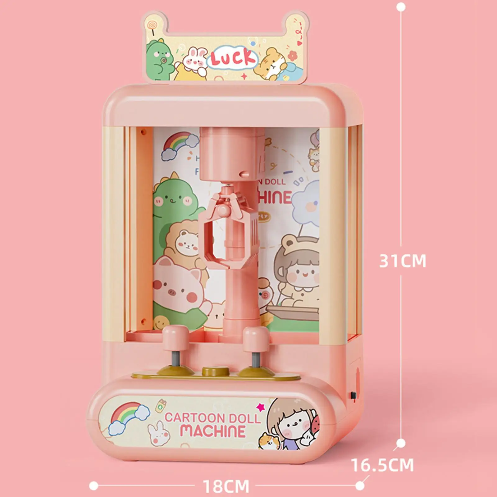 Claw Machine with 10 Plush Dolls 10 Capsules Mini Vending Machine Arcade Games for Children Girls Boys Kids Party Birthday Gift