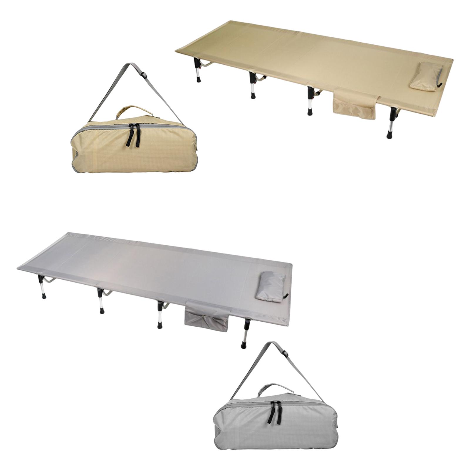 185cm Folding Camping Cot Lightweight 25.6`` Wide Foldable Sleeping Bed Cots for Mountaineering Beach Backpacking Office Travel