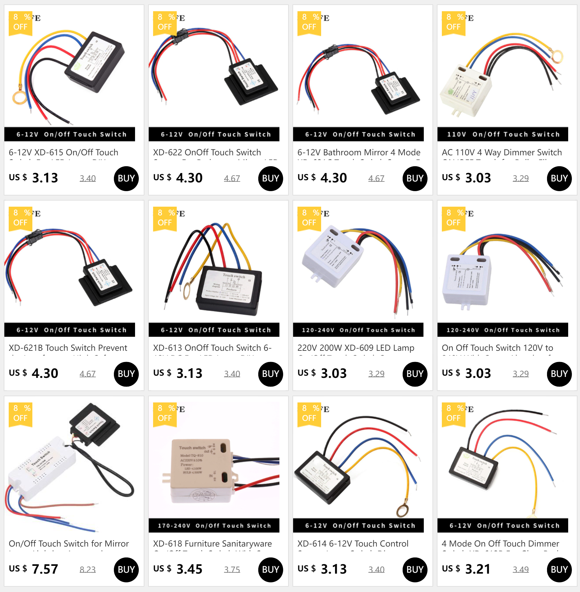 equipamentos e utensílios elétricos