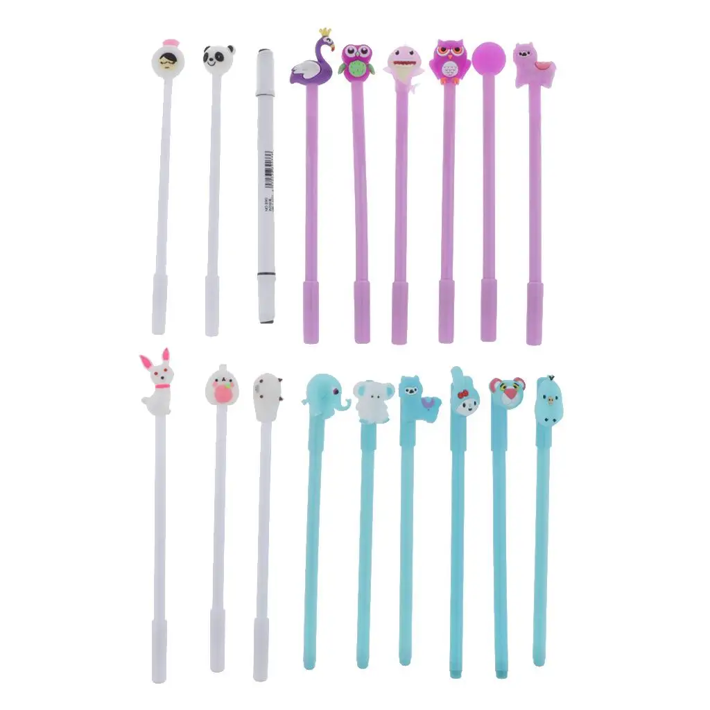 20x Cute Animal Ballpoint Pen Novelty Ball Point Writing Pen 0.5mm